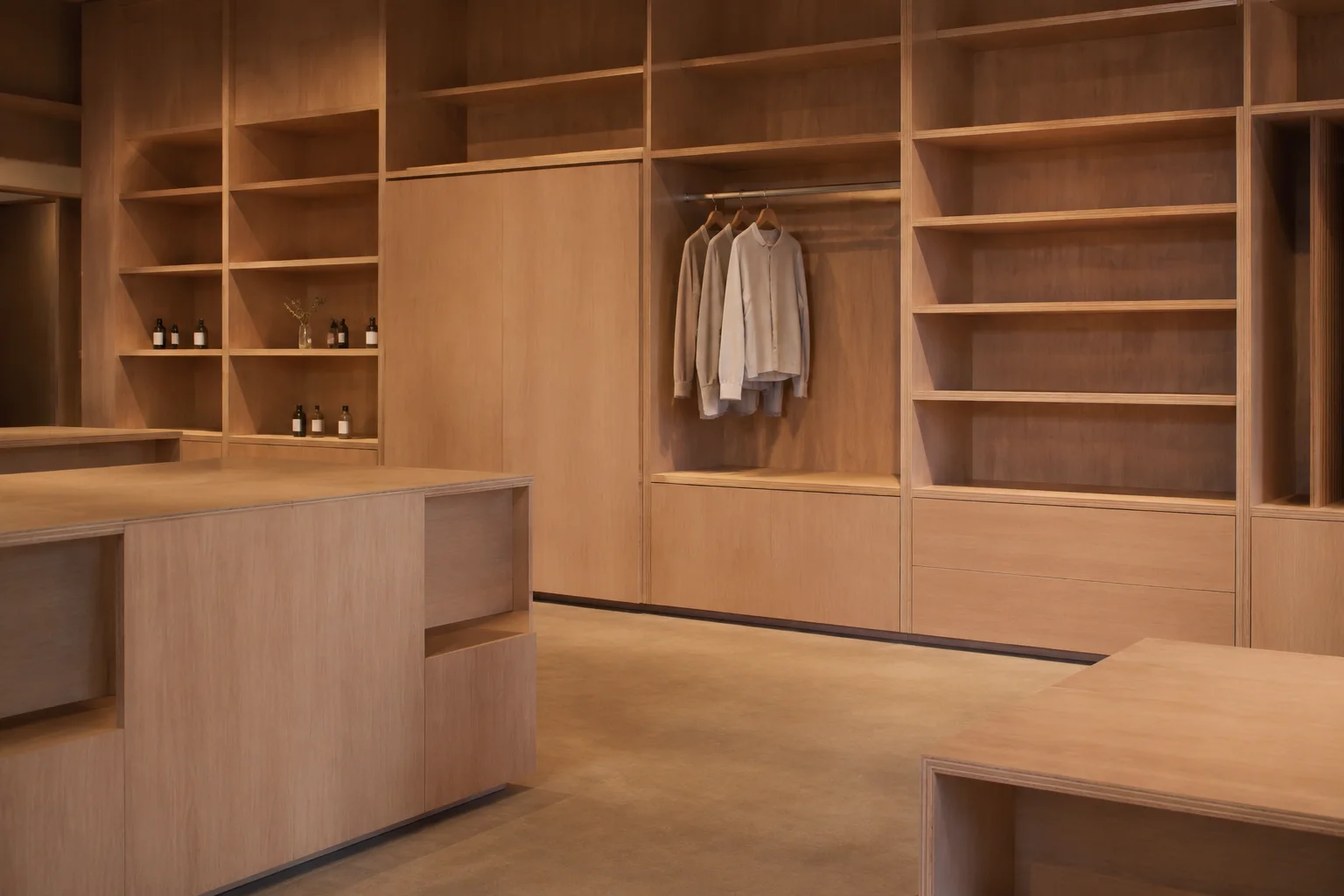 Plywood used in retail interiors